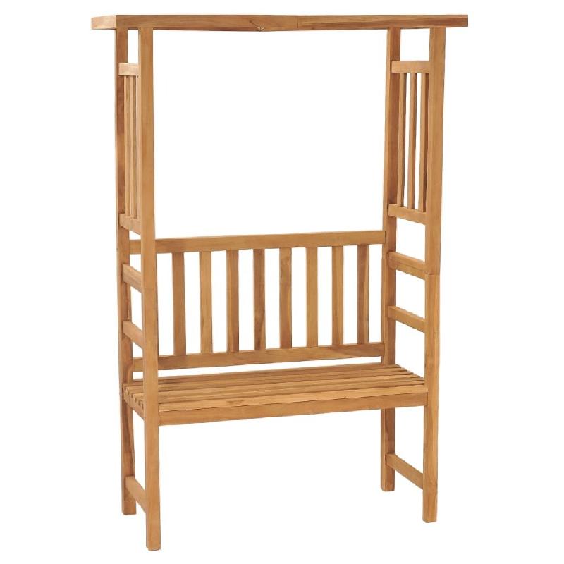 Helloshop26 - Banc de jardin meuble de patio d'extérieur terrasse avec pergola 115 cm bois de teck solide - Bois massif 3000638582722_0