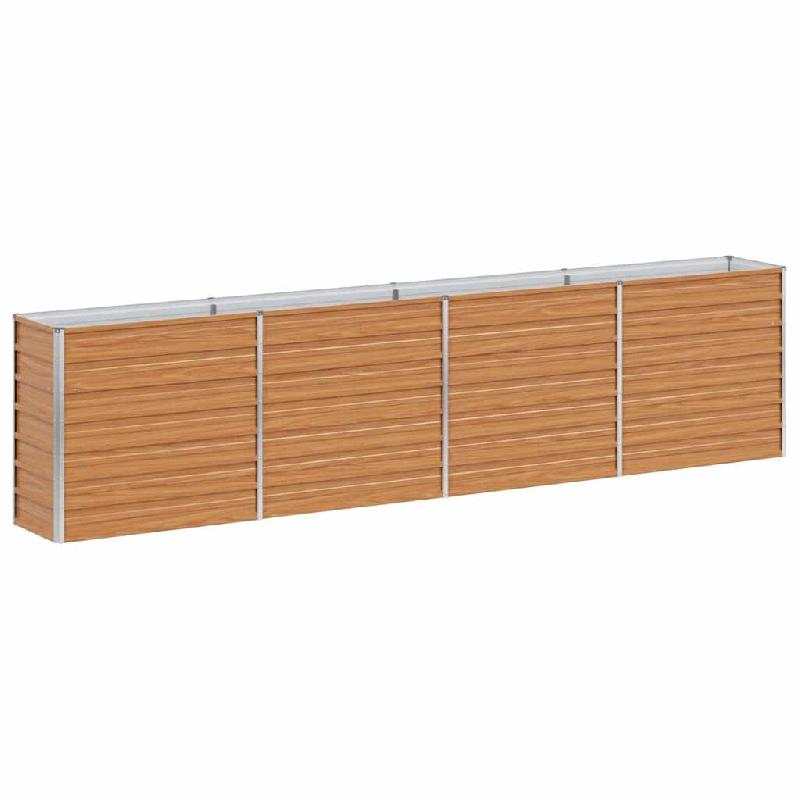 Helloshop26 - Jardinière surélevée terrasse jardin 320 x 40 x 77 cm entretien facile style industriel en acier galvanisé marron 02_0059019 - marro_0