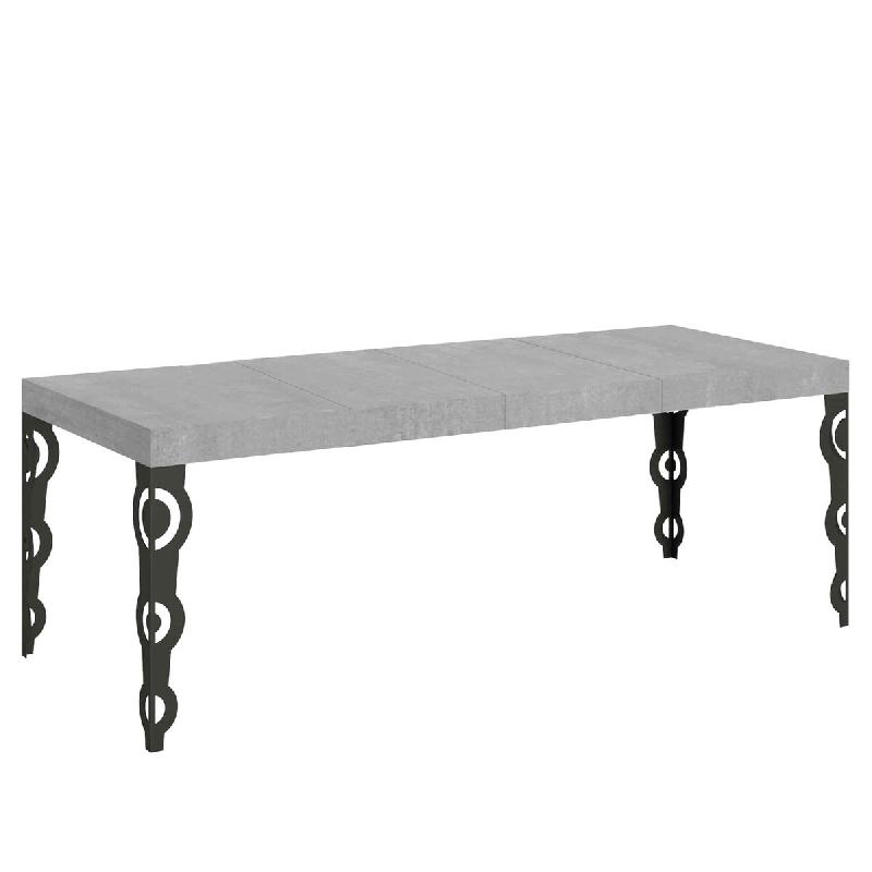 Itamoby Table Extensible Karamay Premium 180/440X90 Cm Pieds Béton Anthracite - gris 8050598903452_0