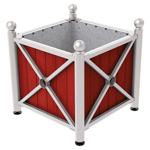 JARDINIÈRE AC/BOIS PROVINCE BOULE 80X80 CM ACAJ/GRIS 7044 - PROCITY