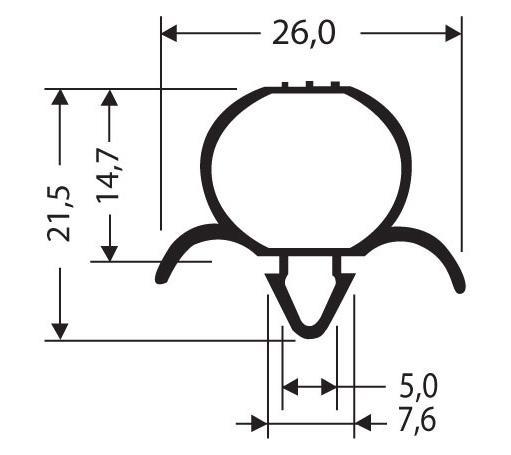 Joint pvc a clipser sans aimant pour meubles frigos jpc-004_0