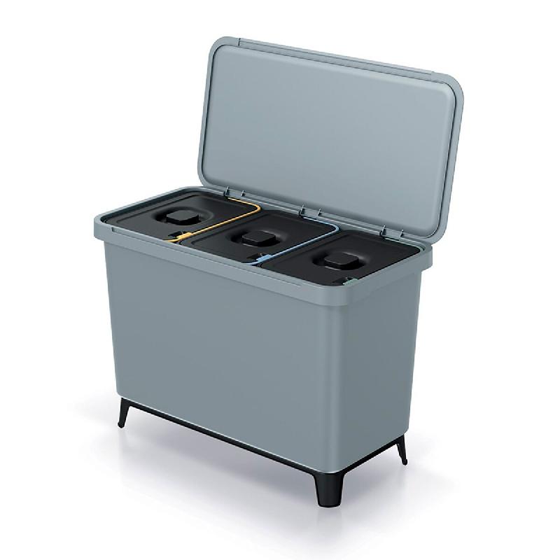 Keden Systema - Poubelle à 3 Compartiments 10L chacun de couleur Grise - gris plastique ZA5522_0