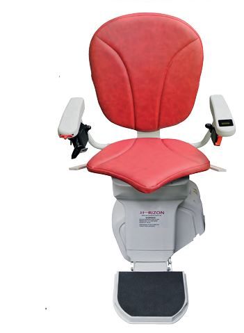 Monte-escalier extérieur pour escaliers droits  avec des accoudoirs et une assise réglables conçu pour les utilisateurs jusqu'à 140kg  - Horizon plus_0