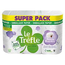 PAPIER TOILETTE TRIPLE ÉPAISSEUR ABSOLU BIEN ËTRE LE TRÈFLE - COLIS DE 36