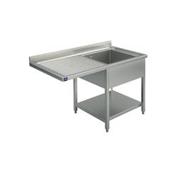 Plonge Sur Piètement Avec Étagère Inférieure, Place Pour Lave Vaisselle, 1 Bac à Droite, 1200X700 mm           1200x700x850mm VIRTUS GROUP - 7864_0