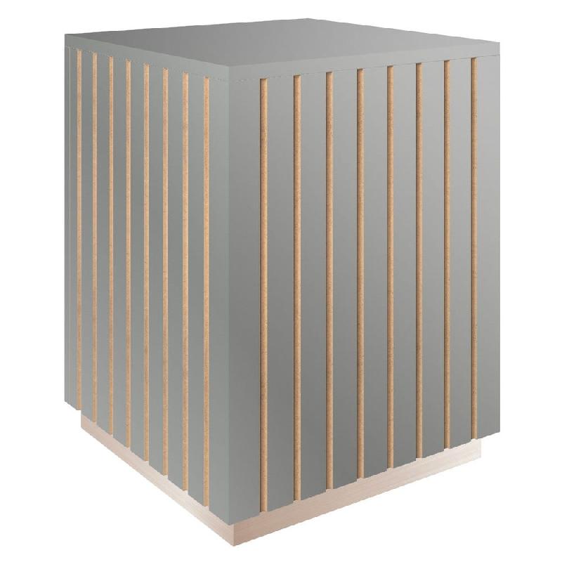 Podium haut Vertigo T03 MDF naturel et gris alu 45x45x60cm_0