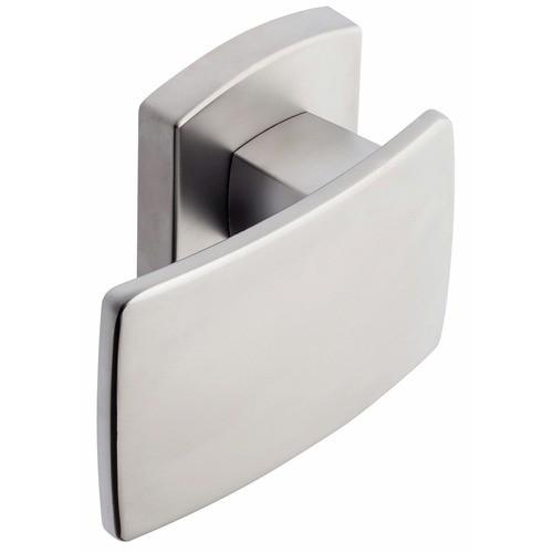 POIGNÉE PALIÈRE/BÉQUILLE SUR ROSACES – ALU CHROME VELOURS - MUZE VACHETTE