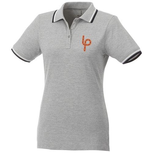 Polo tipping manches courtes femme Fairfield 38103962 - col et poignets en tricot plat avec maille piquée 100 % coton_0