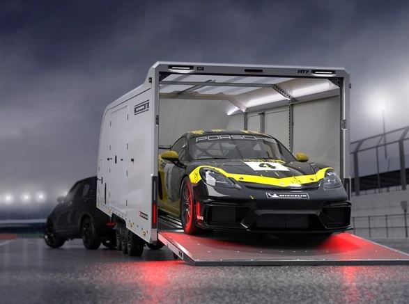 Remorque porte-voiture fermée haut de gamme aux caractéristiques de pointe - 3 roues - RACE TRANSPORTER 7 - 397-5521-35-3-10-B_0