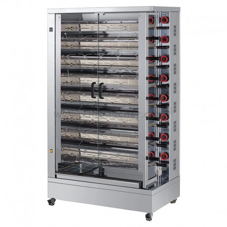 Rôtissoire double 15 broches - 75/90 poulets - Acier inoxydable - Référence RT1575D_0