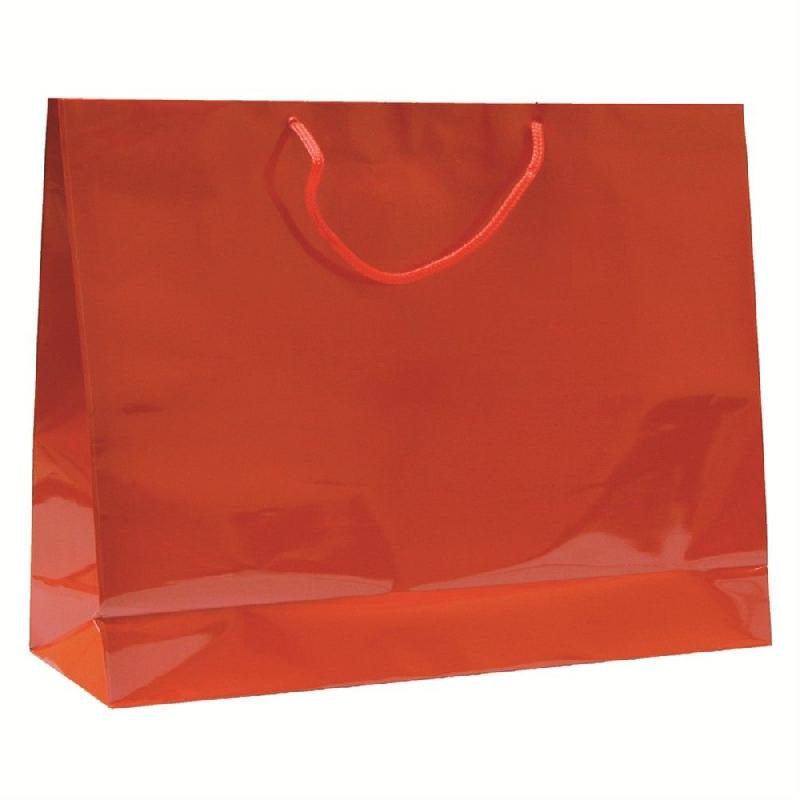 Sac luxe kraft rouge anses cordon rouge 40+15x32cm - par 100_0