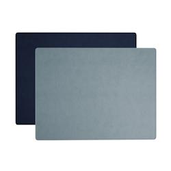 Stil Casa, set de 12 sets de table bicolores, polyuréthane contrecollé cousu, 41xh. 31 cm, finition dollar couleur bleu clair/bleu. - TOV-D-IB_0