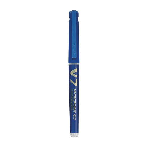 LOT DE 2 - STYLO ROLLER PILOT HI-TECPOINT V7 BEGREEN RECHARGEABLE À CAPUCHON POINTE 0,7 MM - ÉCRITURE MOYENNE BLEU