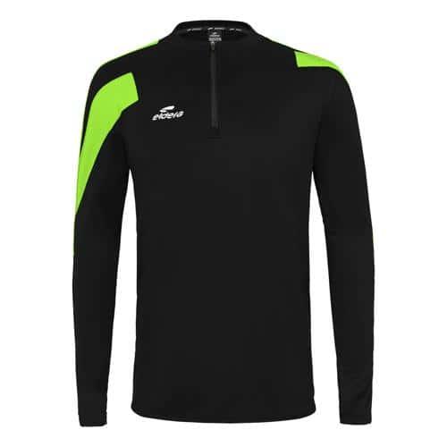 SWEAT 1/2 ZIP ACTION - ELDERA - NOIR/PISTACHE