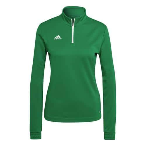SWEAT DEMI-ZIP FEMME - ADIDAS - ENTRADA 22 TRAINING VERT/BLANC