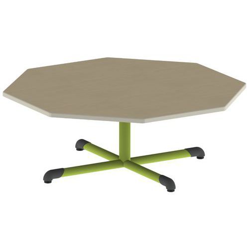 TABLE BANDANA OCT. Ø120 T1 PC STR POLY. HM. BEIGE/VERT AC - MOBIDECOR