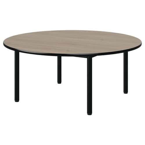 TABLE MALIBU Ø 120 T1 4P STRA CHÊNE 1146/NOIR NOIR 9005