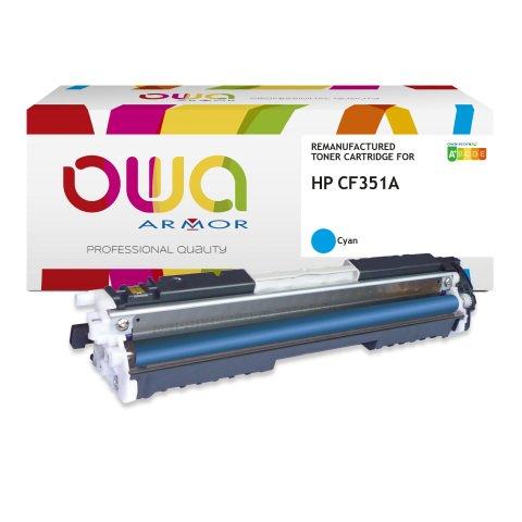 TONER REMANUFACTURÉ OWA - STANDARD - CYAN - POUR HP CF351A - TONER COMPATIBLE