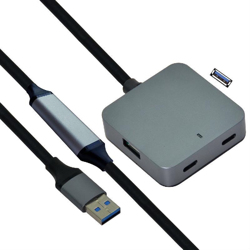 VALUE Hub USB 3.2 Gen1, 4 ports (2x A+ 2x C) avec câble prolongateur, noir, 10 m_0