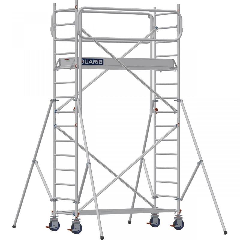 Échafaudage roulant aluminium DOCKER 85 version garde-corps EXMDS - Hauteur de travail : 4,90 m - DUARIB - 7120032_0