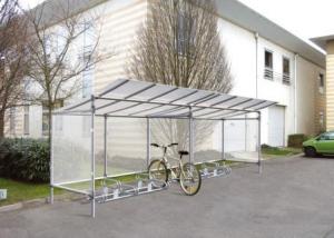 Abri vélo semi-ouvert - structure aluminium et bardage en polycarbonate alvéolaire - pour 5 vélos - extensible_0