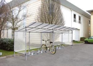 Abri vélo semi-ouvert / structure en aluminium / bardage en polycarbonate alvéolaire / pour 5 vélos_0