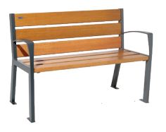 Banc urbain 6 lames - SILAOS - acier et bois ou tout acier - différentes longueurs_0