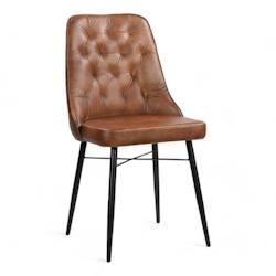 Bistromania Chaise de salle à manger CHESTER - Cuir marron vintage - KH013_0