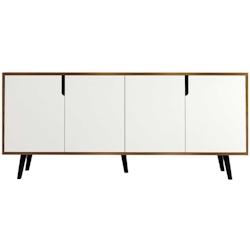 Buffet 4 portes en aggloméré Latina Modern blanc et noyer Hanah Home - 8684284023805_0