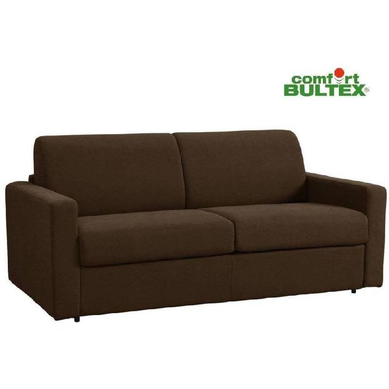 Canapé convertible express NIGHT BULTEX 140x195 cm - Matelas 14 cm - Polyuréthane marron_0