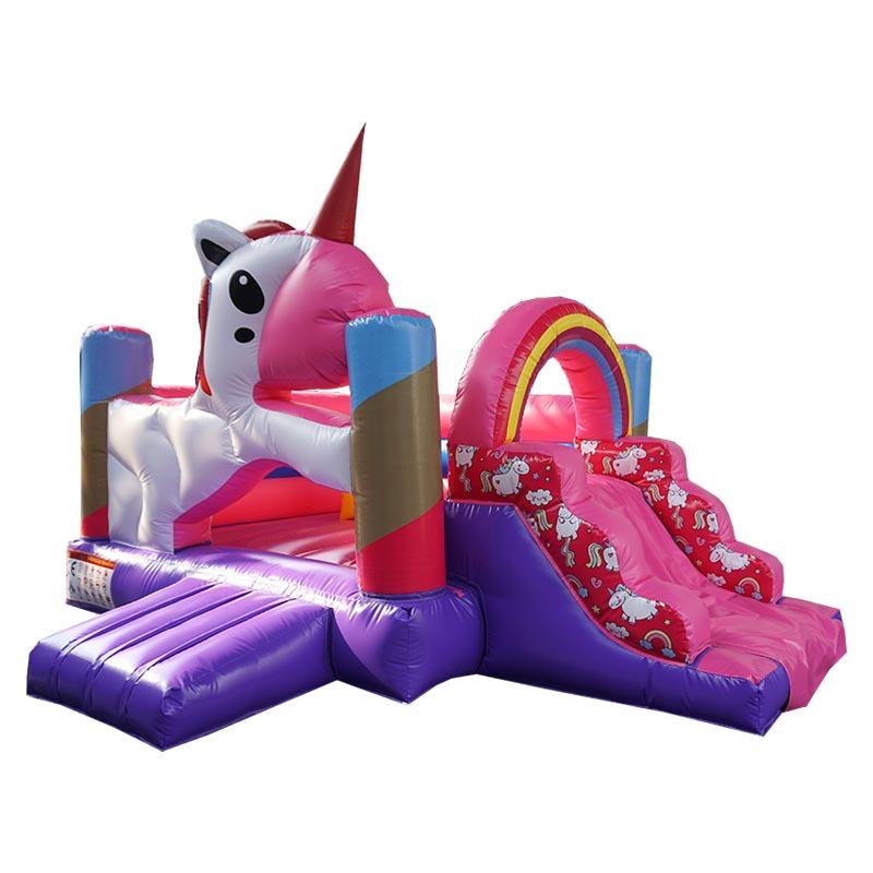 Château gonflable Licorne - Réf. CO29-LI - Combo Bouncer et Toboggan - 5,2m x 4m x 3,8m_0