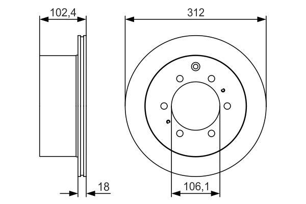 Disque de frein Bosch 0986479R57 - ventilé - côté arrière - boîte de 1 disque_0