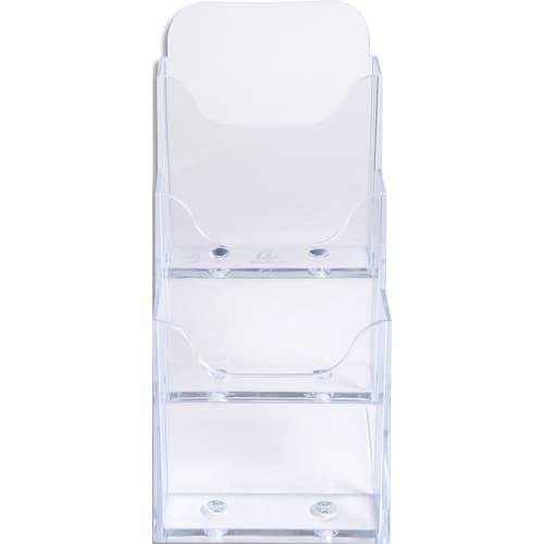 Exacompta porte-brochures - 3 compartiments DL 1/3 A4 - polystyrène transparent - cristal 73158D_0