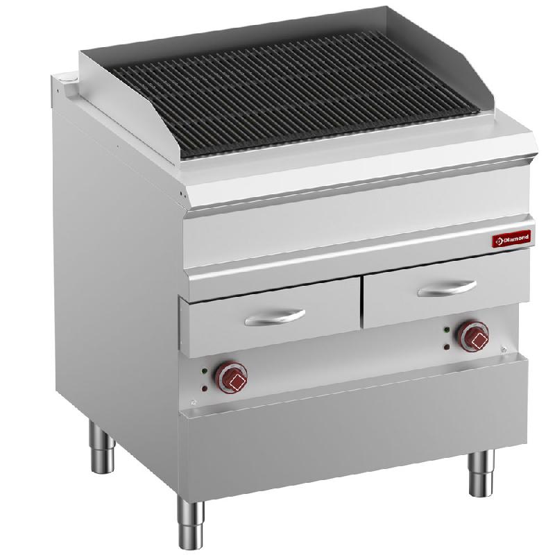 Grill vapeur électrique - Grille en fonte double face - Module 1/1 - E7/GVQA8-N - 2 zones de cuisson indépendantes_0