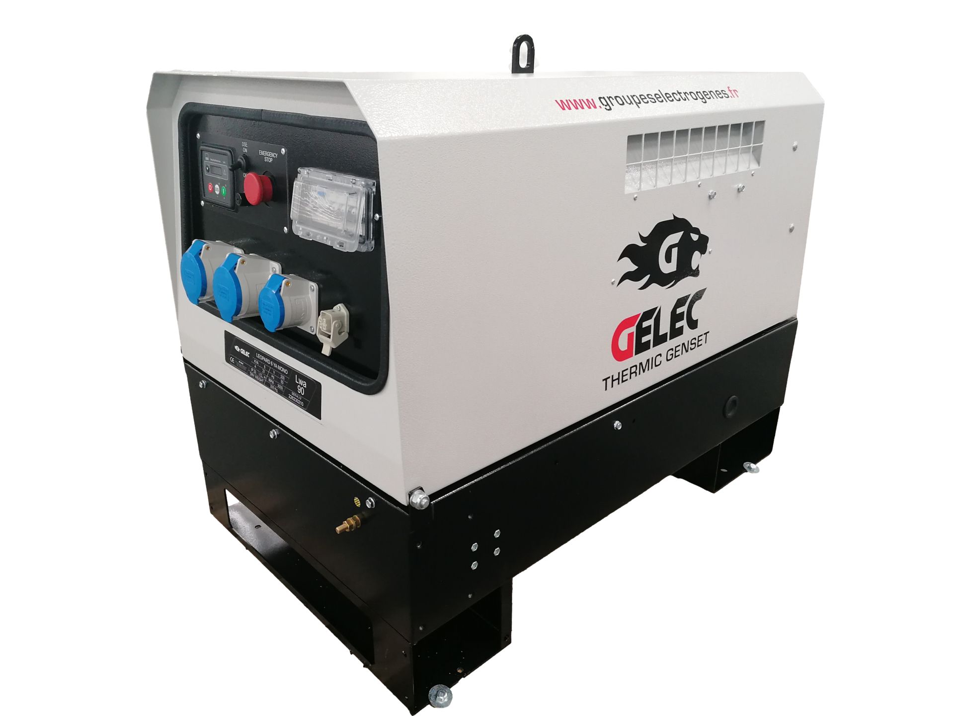 Groupe électrogène diesel mobile insonorisé 6 kVA monophasé - Yanmar, 12,4h d'autonomie, réservoir 21L_0