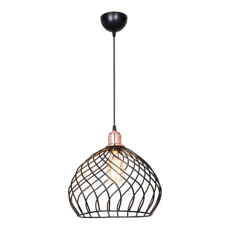 HELLOSHOP26 - Lustre lampe lumière suspendu suspension en métal 71 cm E27 noir / cuivre 03_0007443 - noir 03_0007443_0