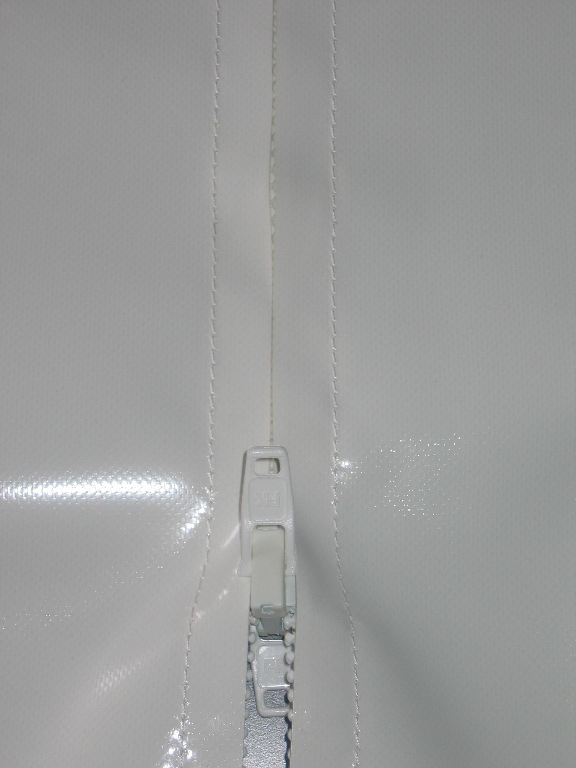 Porte PVC avec zip - double curseur - coloris blanc - dimensions standards de 2m à 5m_0