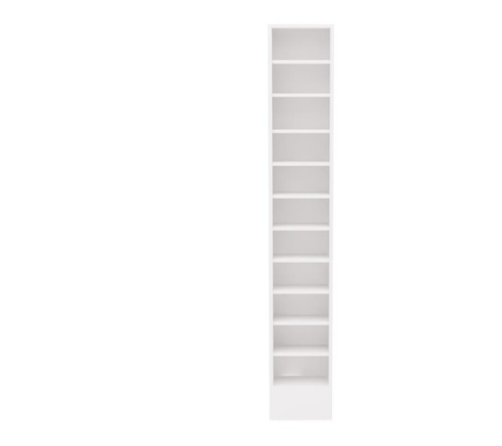Rayonnage pour pharmacie simple face - H233 L38 P22 cm - Blanc mélaminé avec 10 niveaux de rangement_0