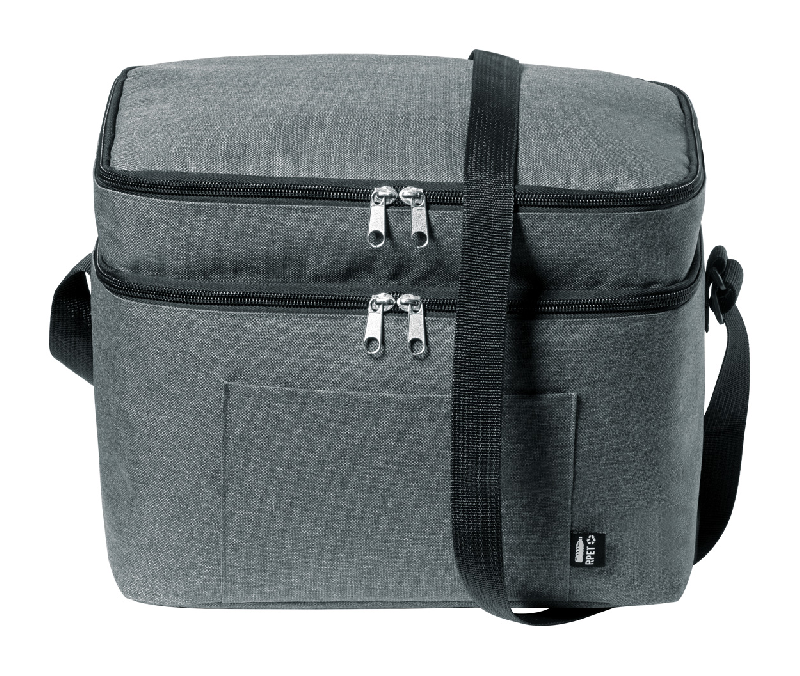 Sac isotherme en polyester RPET 600D - 2 compartiments zippés - Bandoulière réglable_0