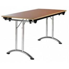 Table de réunion Luna - piétement pliant en acier - plateau mélaminé - empilable - garantie 3 ans_0