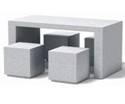 Table pique-nique en béton design et robuste - CUBIC - Dimensions 1600x770x770 mm - 600 kg_0