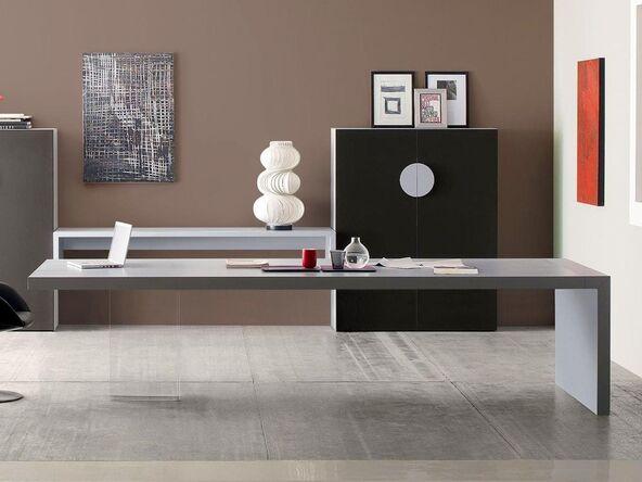 Grande table de réunion Olympe - 314x120 cm - Plateau laqué 70 mm - Pieds en verre - Garantie 5 ans_0