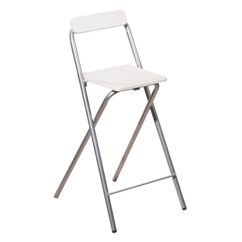 Chaise de bar pliante en métal blanc - Steam 97cm - Paris Prix_0