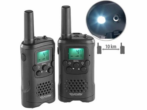 Talkies-walkies Simvalley WT-320 - Fonction VOX, portée 10 km, 8 canaux, écran LCD rétroéclairé_0