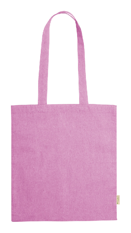 Tote bag en coton recyclé - anses longues - 100% coton recyclé - 120 g/m² - couleur rose_0