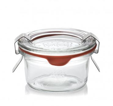 12 bocaux droits 50 ml WECK® avec couvercles et joints - clips non inclus - parfaits pour caviar, confitures, condiments_0