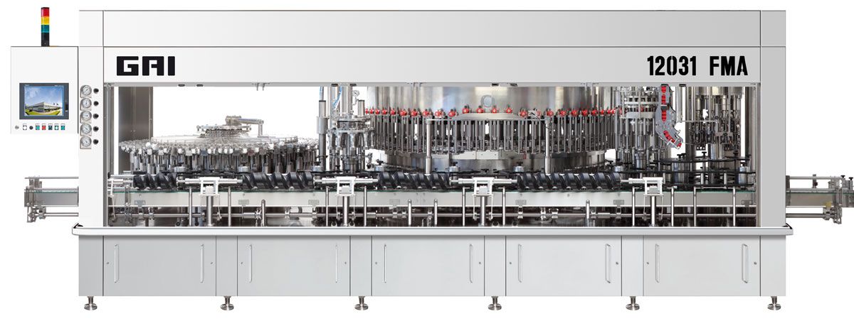 12031 FMA - matériels d'embouteillage alimentaires - GAI France - rinçage, tirage, bouchage multi-têtes - cadence : jusqu’à 12 000 bouteilles /heure_0