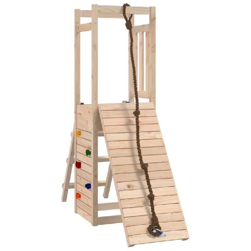 AIRE DE JEUX D\'EXTÉRIEUR ROBUSTE ESCALADE CORDE JEUX JARDIN 161 X 46,5 X 169 CM BOIS DE PIN MASSIF 02_0004813_0