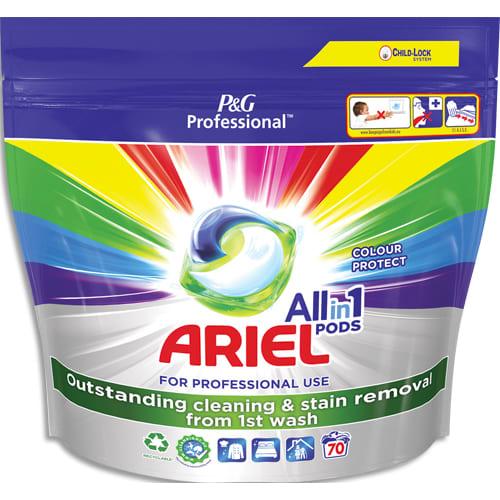 Ariel sachet 70 doses de lessive liquide concentrée 3 en 1 pods couleur formule professionnelle_0