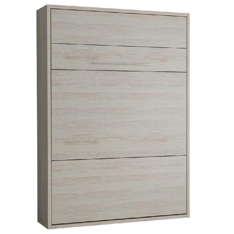 Armoire lit escamotable Mykonos - Pin - Couchage 140x200 cm - Design chic avec ouverture assistée_0